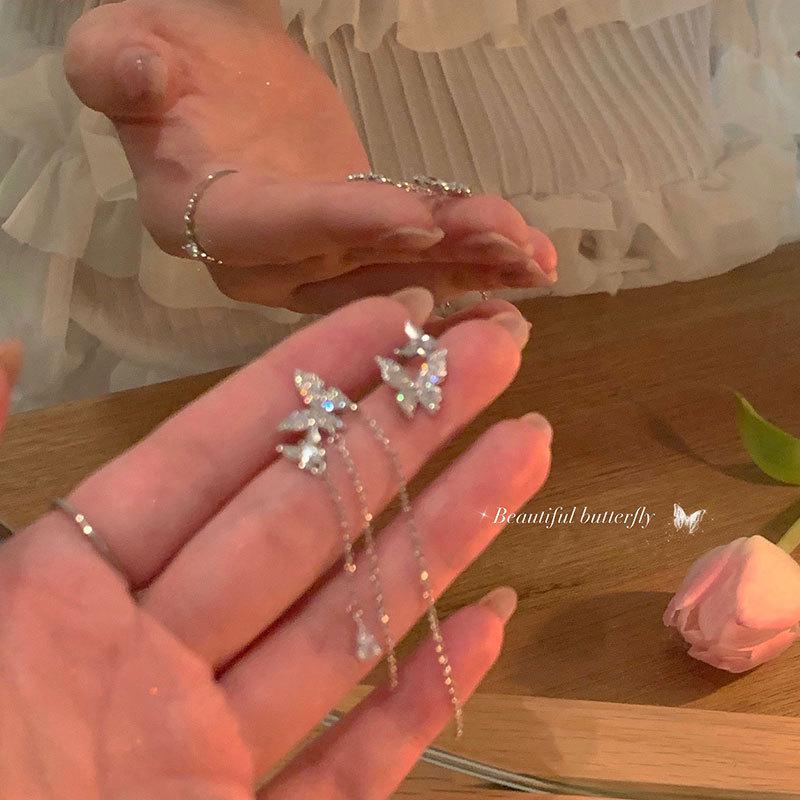 Корейские серьги-кисточки с жемчугом - серебро S925, универсальные и модные