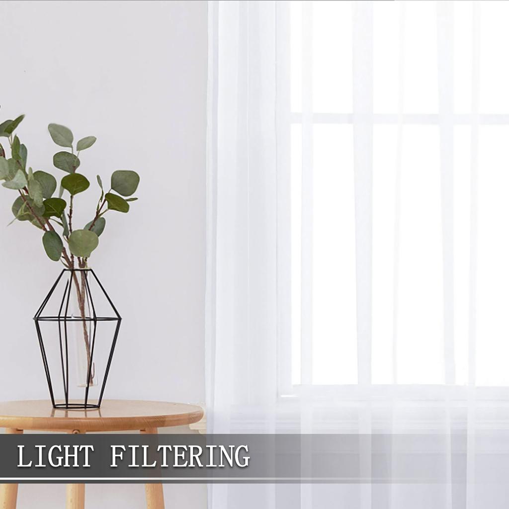 Однотонная занавеска из терилена на двойной нити, прозрачная, полузатемняющая, тонкая, для окна