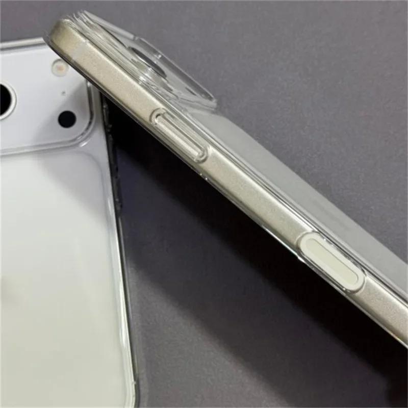 Для iPhone 17 Pro 17 Pro Max HD Прозрачный Полузакрытый Чехол для Телефона С Защитой Кнопки Камеры С Сенсорной Кнопкой С Магнитной Анимацией Ударопрочный Чехол для Телефона