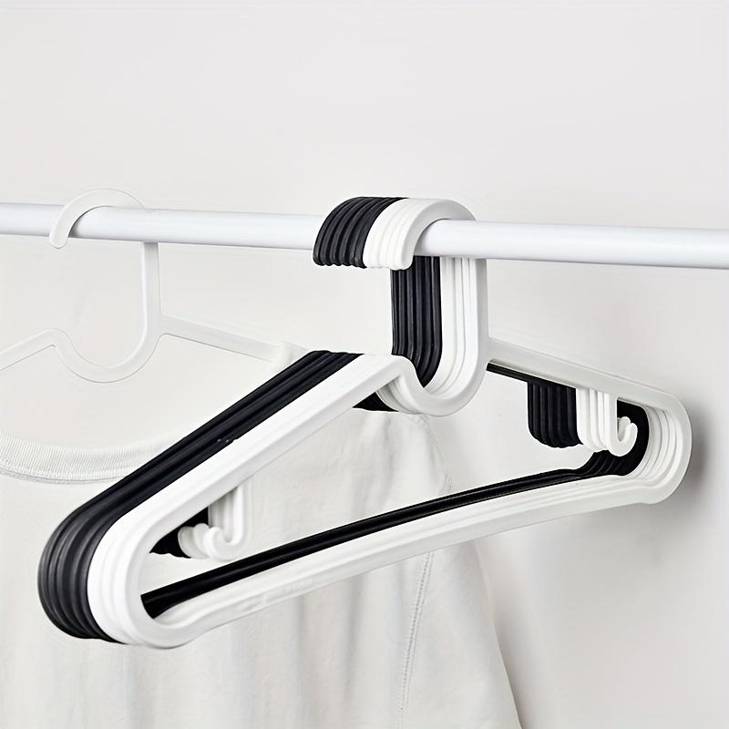 Pack of 10 Heavy Duty Plastic Clothes Hangers - Non-slip, Space-saving, Multi-purpose Hangers for Home, Hotel, Dormitory