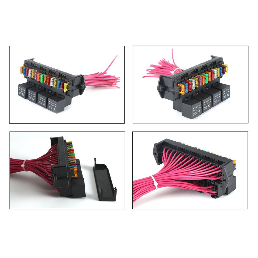 72V Car Fuse Box 15-way Wire Fuse Block Box Multi-circuit Control Box Car Wire Fuse Holder with