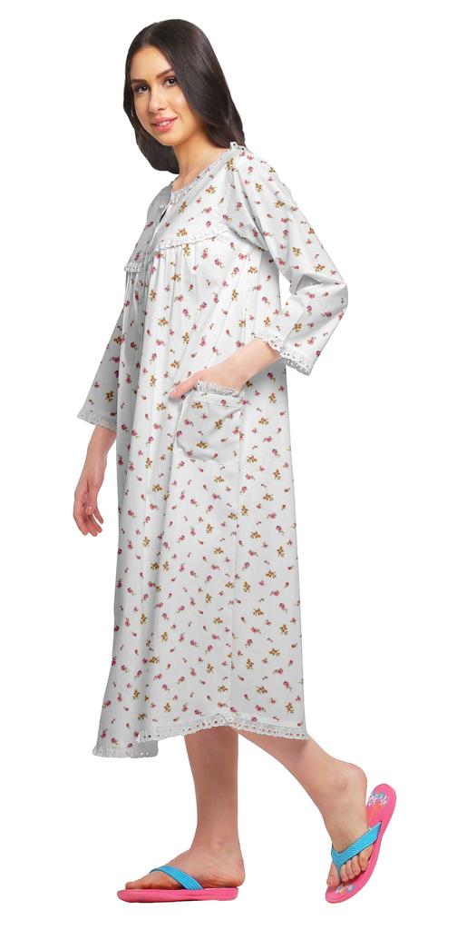 Moomaya Ночная рубашка с принтом 3-4 рукава, хлопковая пижама для кормящих мам