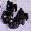 1 Pair PU Bowknot High Heels Pearl Dress Up Doll Shoes Costume Game Doll's Shoes  Girl Toys