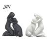 Moisture-proof Home Decor 3D Printed Girl with Dog Figurine Ornament, Minimalist Squatting Pose Pet Lover Gift Sculpture, Healing & Decoration,