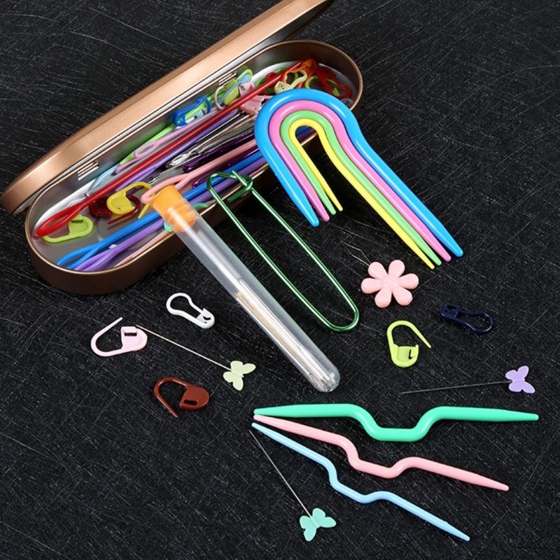 Большая игла для шитья Игла для вышивки гобеленов Игла для вязания крючком из пряжи Пластиковая изогнутая Игла для рукоделия и вязания на спицах