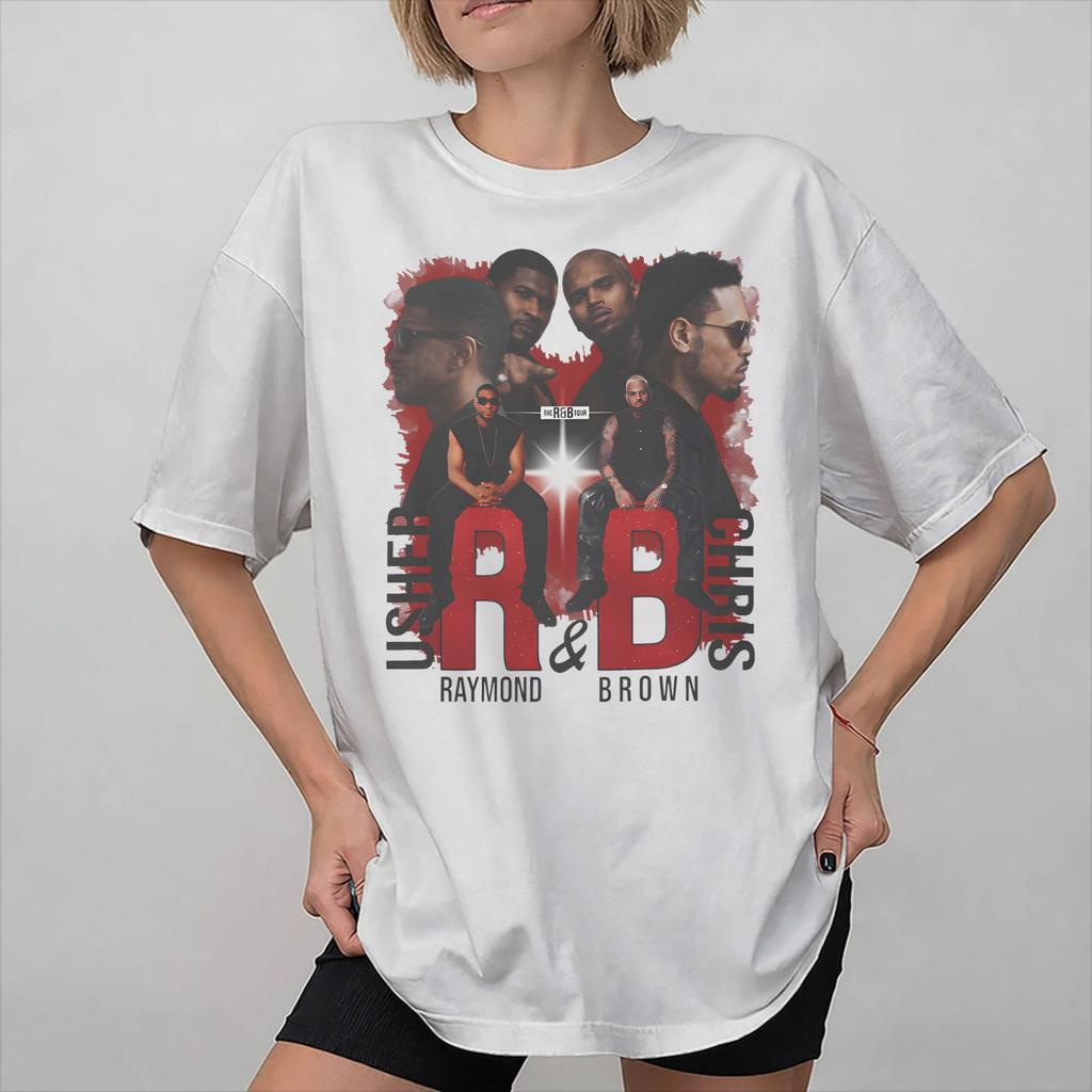 Summer Chris Brown Ushers RB Tour 2026 T Shirt for Unisex Women Cotton Tee Shirt Short Sleeve Tops