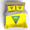 Yellow bedding, triangular blue logo. Bedding sets Duvet cover sets Duvet covers Pillowcases(1 * Duvet Cover 2 * Pillowcases without duvet insert)