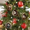 9Pcs/Set Christmas Tree Pendant Animal Hanging Ornament 2D Acrylic Owl Dog Panda Pattern Xmas Tree Decoration
