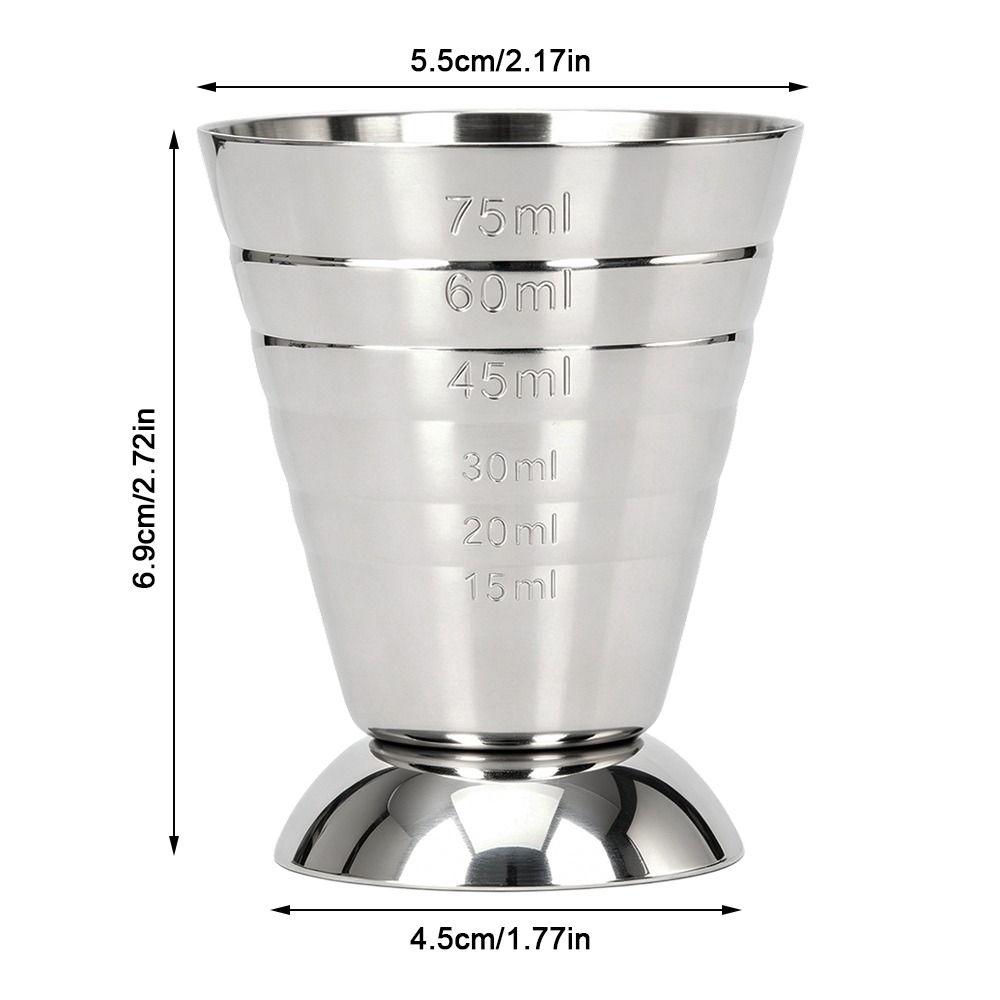 3 Scales Bar Measuring Cup 304 Stainless Steel Kitchen Measuring Cup Cocktail Jigger Bartender