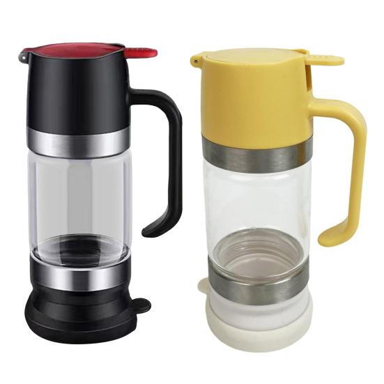 Стеклянная бутылка для медового сиропа, пищевая, без BPA, герметичная стеклянная банка для меда, бутылка для хранения сиропа с ручкой