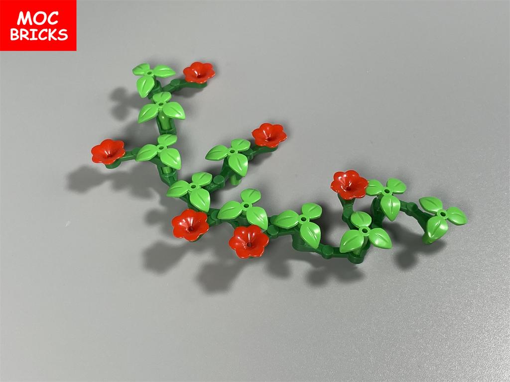 Конструктор MOC Цветок Ипомея Кусты Лиана Сделай сам Стена Дом Растение Сад Город Декор Собранные Частицы Фигурки Детские Игрушки