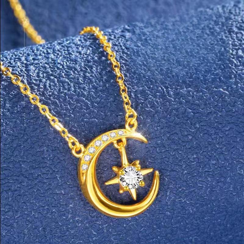 Корейская версия подвесного светильника Unicorn Star and Moon Guarding, роскошная ниша со звездами и луной, цепочка на ключицу с легендой о звездах и луне