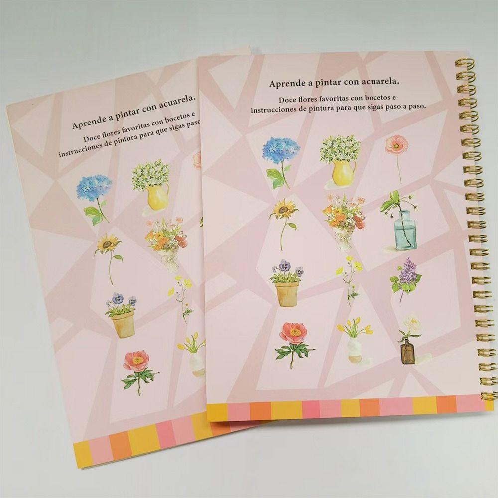 Дружелюбный к новичкам акварельный рабочая тетрадь Сделай сам Руководство по изучению искусства Акварельные рабочие тетради Раскраска Художественные принадлежности для рисования
