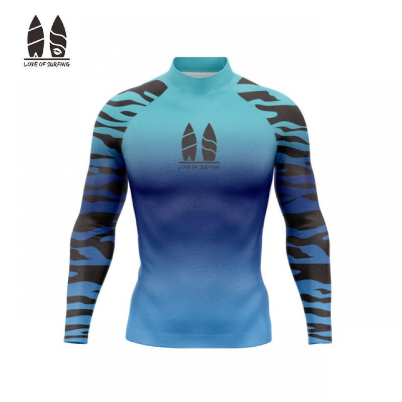 Mens Long Sleeve Quick-Dry Rash Guard Surfing Swimming Diving UV Protection Athletic Fit