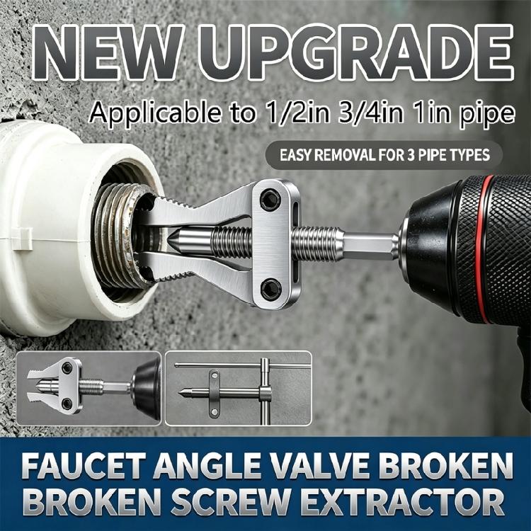 Pipe Nipple Thread Pull Tool with 6.35 mm Drive End for Manual or Drill Assisted Broken Fitting Repair Tasks Daily Use