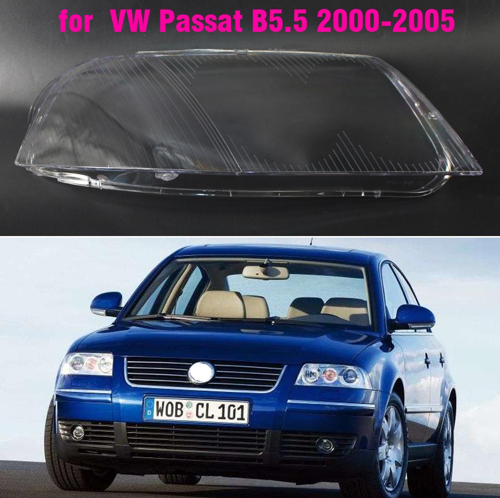 1pcs Halogen Car Front Headlight Lens Cover For VW Passat B5.5 2000 2001 2002 2003 2004 2005 Auto Lampshade Covers Transparent