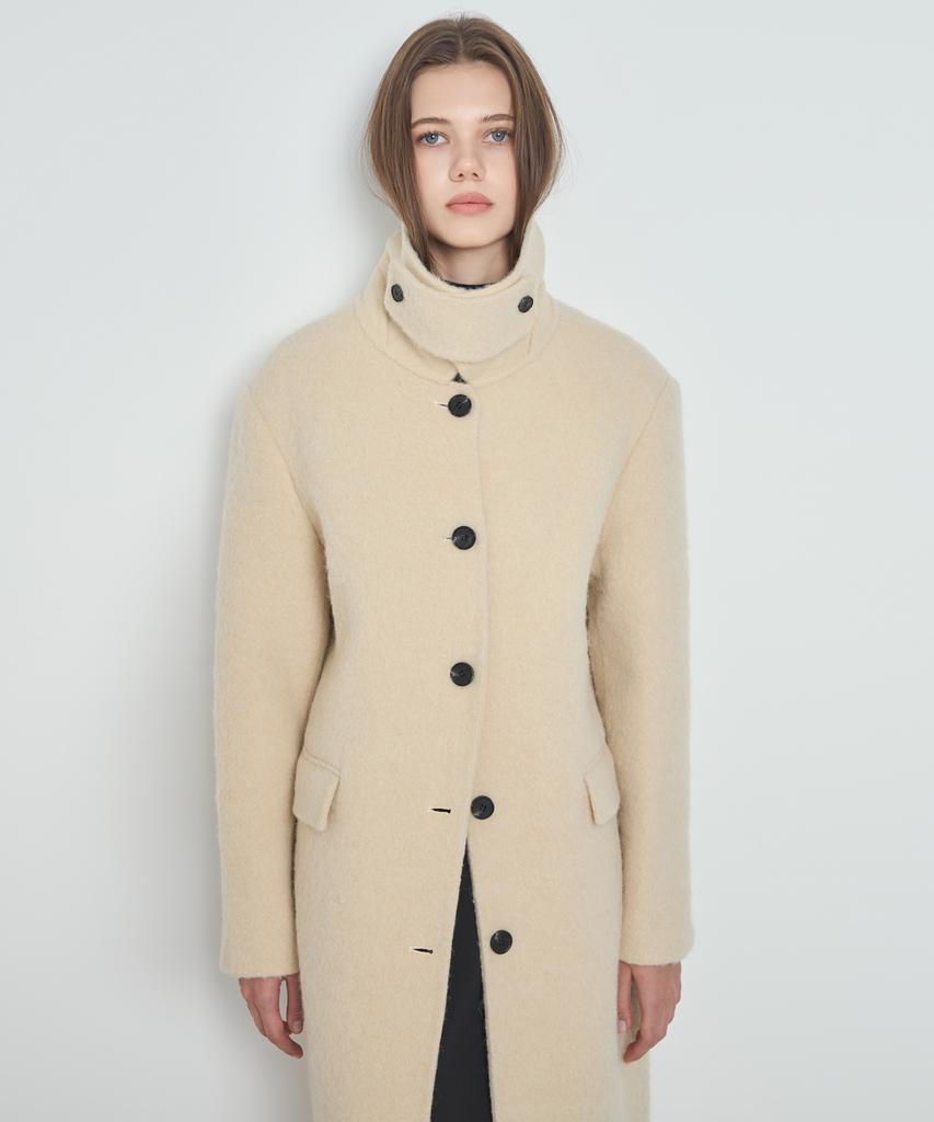NUTOFFE Alpaca Single Handmade Coat_Butter Beige