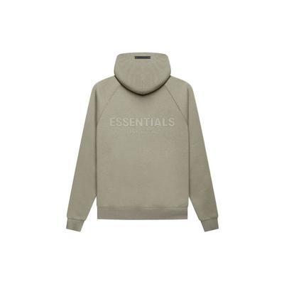 Fear of God Essentials Флисовая Толстовка С Капюшоном С Принтом Логотипа Сзади FW21 Унисекс Толстовки Фисташково-Зеленая FOG-FW21-001