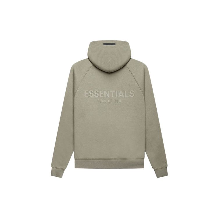 Fear of God Essentials Флисовая Толстовка С Капюшоном С Принтом Логотипа Сзади FW21 Унисекс Толстовки Фисташково-Зеленая FOG-FW21-001
