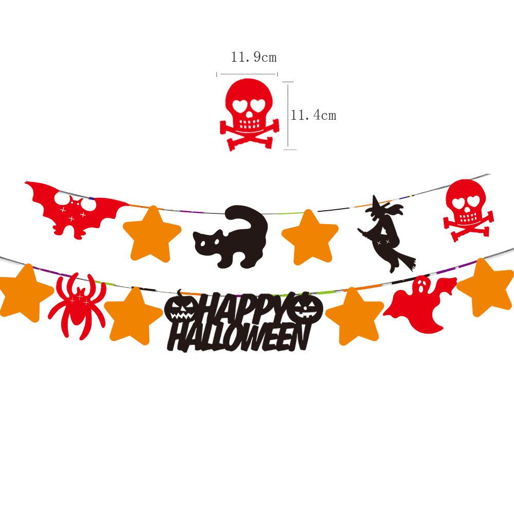 Halloween Ghost Festival Theme Decoration Flag Bar Shopping Mall Layout Cartoon Banner Latte Flower String