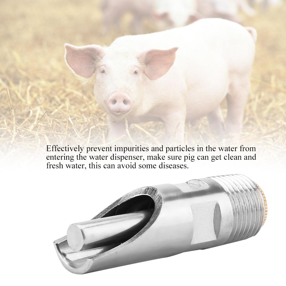 5-piece nipple drinker made of stainless steel, automatic drinker with strong spring for s and cattle, prevents leaks and keeps the water clean