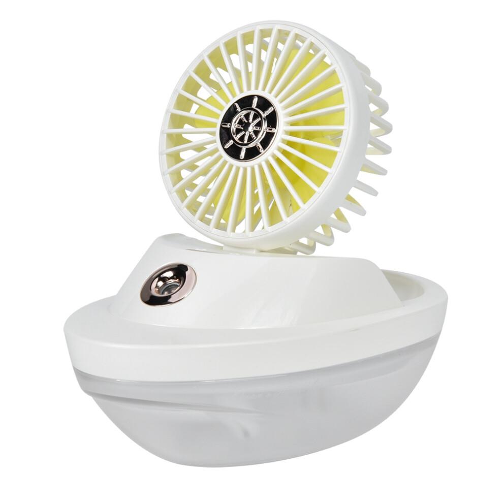 Battery Operate Handheld Fan With Flexible And Portable Usb Charging Fan For Continuous Humidification, Unique Boat Shape Design As A Table