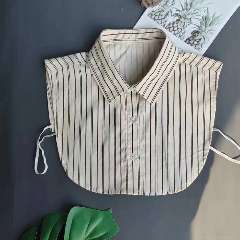 Versatile Striped Shirt False Collar Decorative Collar Winter Women'S Shirt Collar Men'S Women'S Cotton Collar