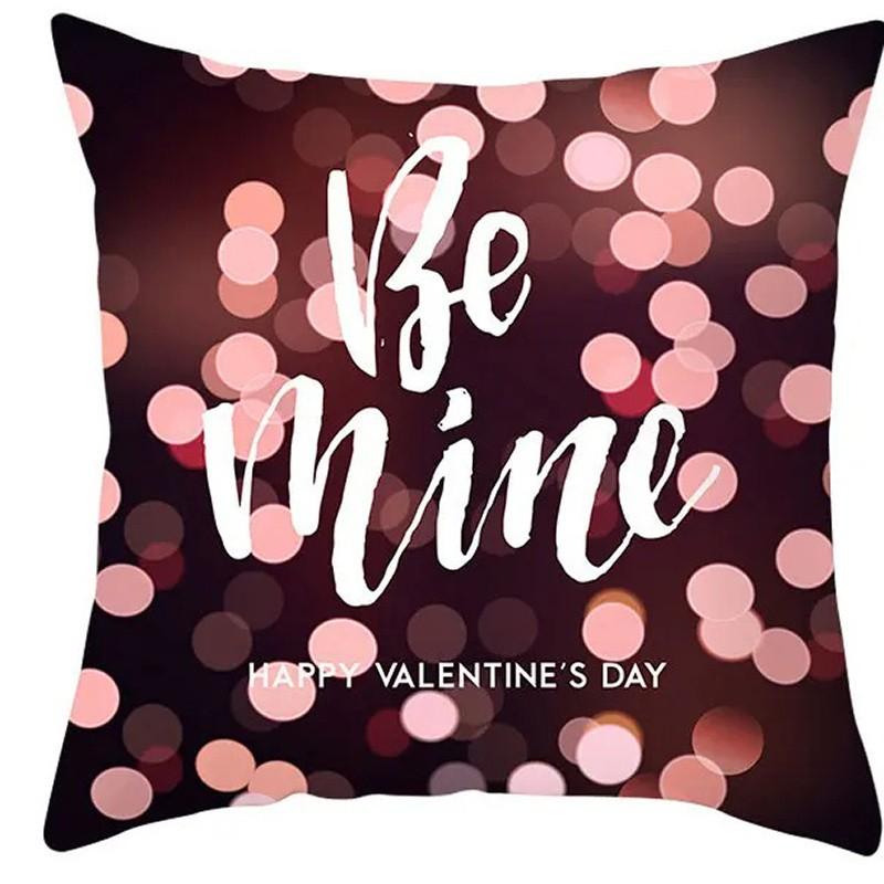 Valentines Day Balloons Love Sayings Pattern Cushion Cover Suitable for Sofa Bedroom Car Pillow Cover