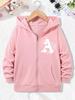 Funny Stylish Casual Hoodie Letter Print Jacket for Boys Girls Zipper Spring  Autumn Trendy Cartoon Sweatshirts Zip Up
