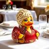 Sculptural Duck Statue for Desk Charming Novelty Ornament, Musical Theme with Guitar Ornaments Music Lovers Decor, Decorative Collectible Sculpture