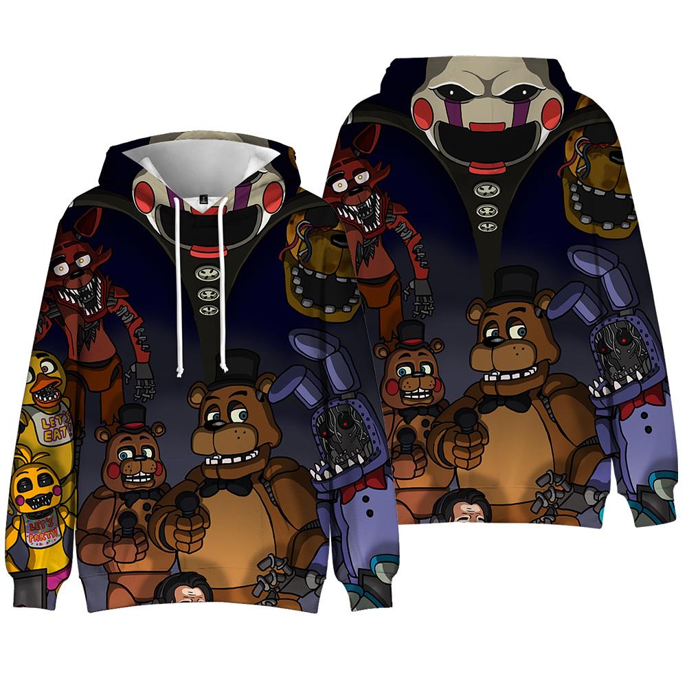 Новая мужская повседневная толстовка с капюшоном Five Nights At Freddy's, худи, пуловер, унисекс, оверсайз