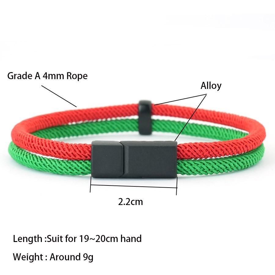 Noter New Fashion Green Red Cord Bracelet For Men Grade A 4mm String Braslet Pulseria Homme Boyfrend Hand Accessories Joias