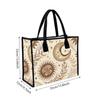 Boho Sun Moon Print Tote Bag Casual Daily Shopping Portable Lightweight Aesthetic Carry Bag