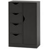 Storage Cabinet Sideboard With 1 Door And 4 Drawers Wooden For Living Room Kitchen Entryway Dining Room Black