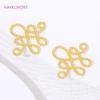 18K Gold Plated Brass Chinese Knot Connector Charms For Bracelets Findings,Connector For Jewelry,DIY Earring Making Accessories