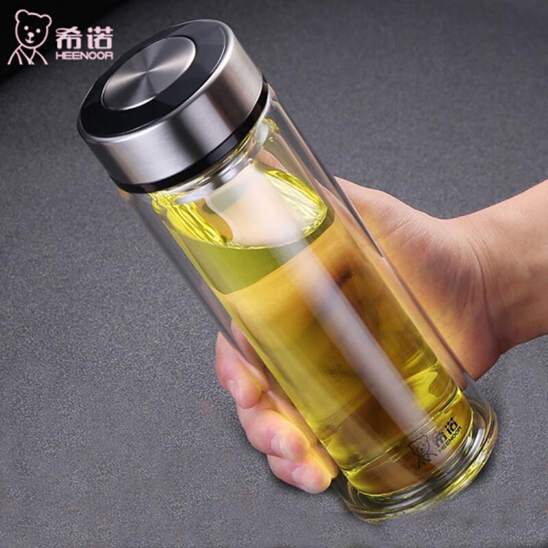 Zhi Shi Double Wall Borosilicate Glass Tumbler with Lid