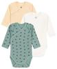 Комплект из 3-х боди с длинными рукавами A0ATU Multicolor 1 3 месяца 60 см [Petit Bateau]
