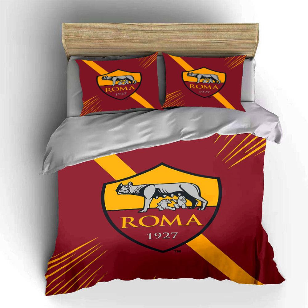 Red Roma Logo Bedding Set Bedding Duvet Cover Set Duvet Cover Pillowcases (1 * Duvet Cover 2 * Pillowcases, without duvet insert)