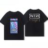 2025 Мужская и женская летняя хлопковая футболка с принтом Nine Inch Nails, окружающая атрибутика рок-группы, с коротким рукавом