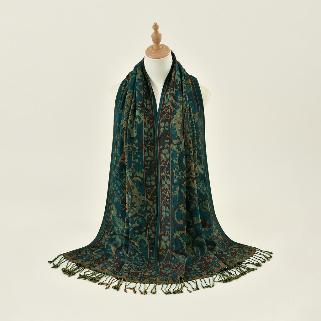 Ethnic Style Cashew Embroidered Polyester Long Towel Versatile Fashion High Quality Women's Travel Shawl