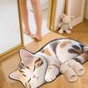 Floor Mat Non-Slip Backing Cat Design Easy Maintenance Versatile Rug Living Room
