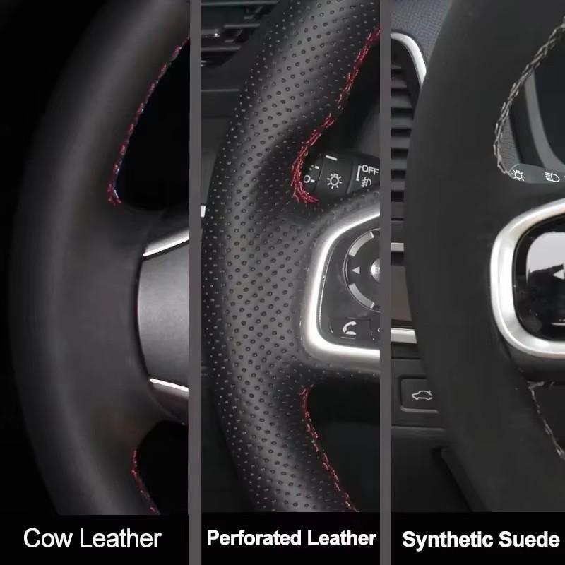 Hand-Stitched Non-Slip Durable suede Car Steering Wheel Cover For Hyundai Elantra Avante i30 2012-2016