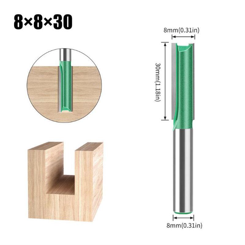 Фреза для деревообработки с хвостовиком 8 мм, прямой двухлезвийный нож, нож для резьбы по дереву, отрезной нож, долбежный инструмент для деревообработки