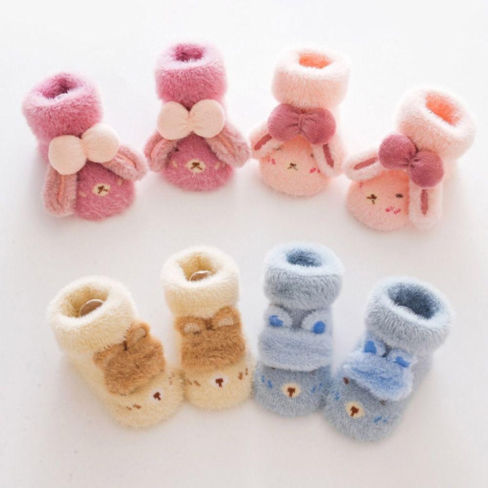 Plush Toddler Shoes Warm Newborn Floor Socks Cute Baby Socks Shoes Winter
