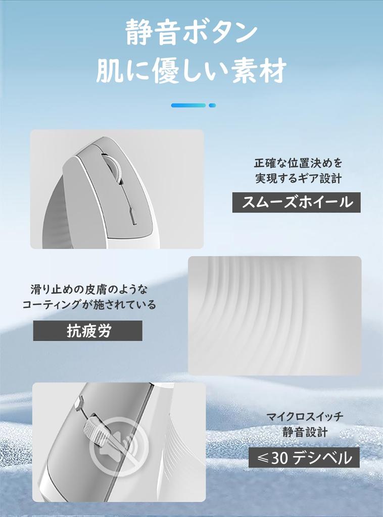 Ergonomic Wireless Dual Cordless Mouse for and Smartphones Mouse, 2.4G/Bluetooth Mode, Rechargeable, Lightweight, Silent, Laptops, PCs, Tablets,