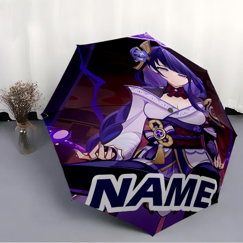 Personalized Name Genshin Impact Print Umbrella - Automatic Open/Close, Eight-Rib Durable Frame, Automatic Folding Umbrella