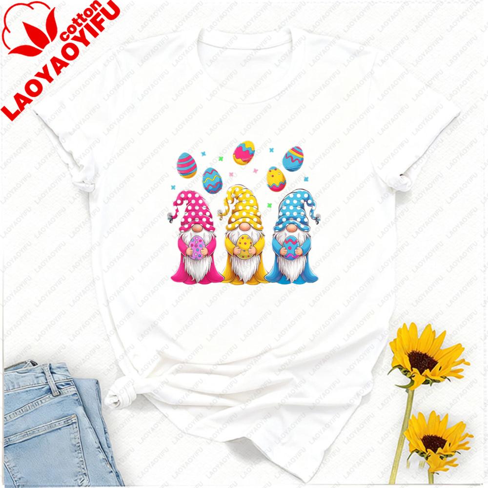 Easter Gnome Egg Design Tshirt for Unisex and Girls Graphic T Shirts Unisex Clothing Vintage Clothes Oversized T Shirt Goth Tops