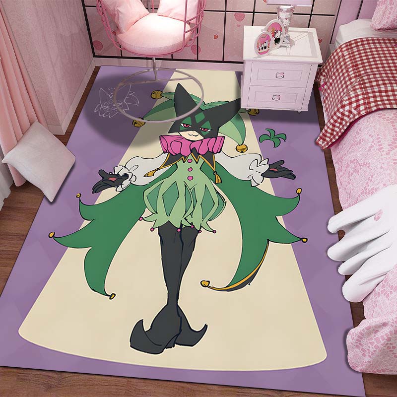 3D Cartoon P-Pokemon Meowscarada Pattern Carpets for Living Room Bedroom Bedside Floor Mat Area Rug Home Decor Next Day Shipping