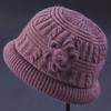 Warm Wool Knit Hat & Scarf Set for Middle-Aged & Elderly Ladies - Thickened Velvet for Autumn & Winter