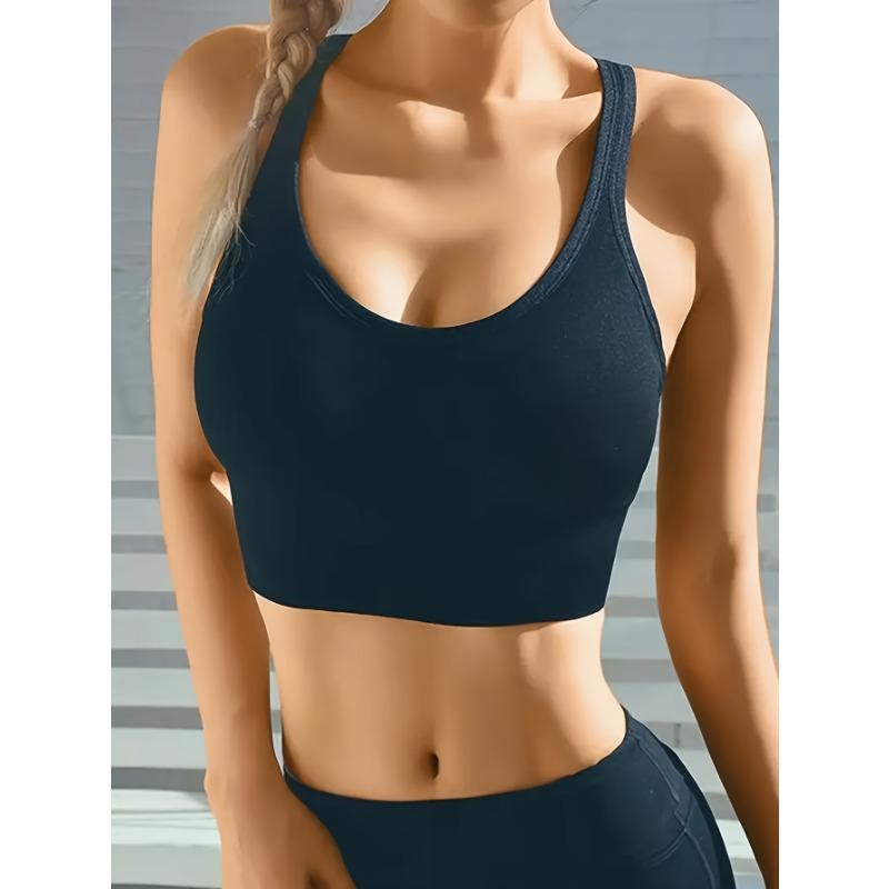 Большой размер спортивный бюстгальтер без косточек с амортизацией для женщин с перекрещенной спинкой и регулируемой задней застежкой для йоги и фитнеса